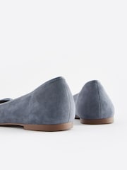 Blue Forever Comfort® Round Toe Leather Ballerina Shoes - Image 7 of 9