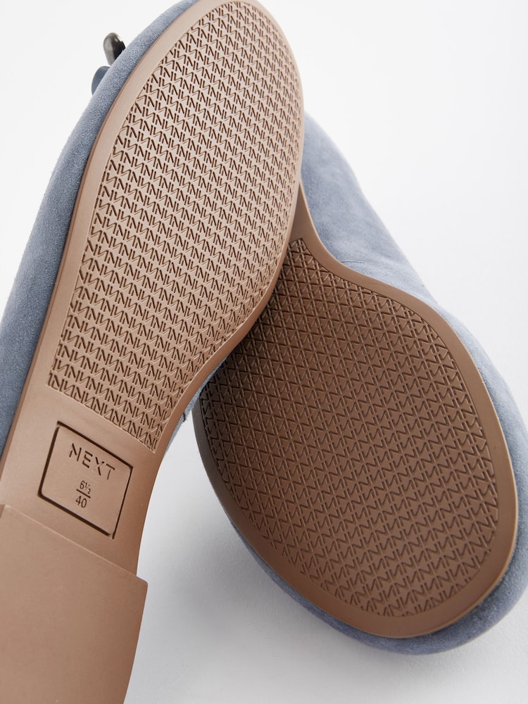 Blue Forever Comfort® Round Toe Leather Ballerina Shoes - Image 9 of 9