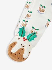 JoJo Maman Bébé Cream Pudding Print Zip Baby Sleepsuit - Image 4 of 4