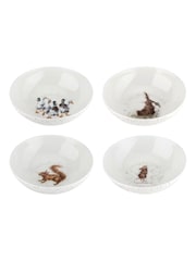 Royal Worcester Wrendale Set of 4 White Animal Pasta Bowls - Image 2 of 2