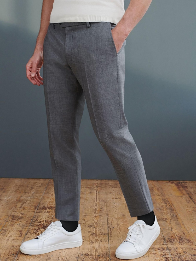 Grey Slim Slim Fit Signature Tollegno Motionflex Stretch Wool Puppytooth Suit: Trousers - Image 1 of 4 Grey Slim Slim Fit Signature Tollegno Motionflex Stretch Wool Puppytooth Suit: Trousers - Image 1 of 4