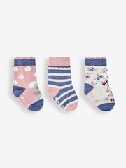JoJo Maman Bébé Indigo 3-Pack Mouse Socks - Image 1 of 2