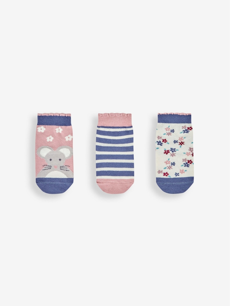Jojo Maman Bébé Socken mit Mausmotiv im 3er-Pack - Bild 2 von 2 Jojo Maman Bébé Socken mit Mausmotiv im 3er-Pack - Bild 2 von 2