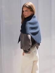 Friends Like These Navy Oversized Brushed Triangle Scarf - Image 3 of 6