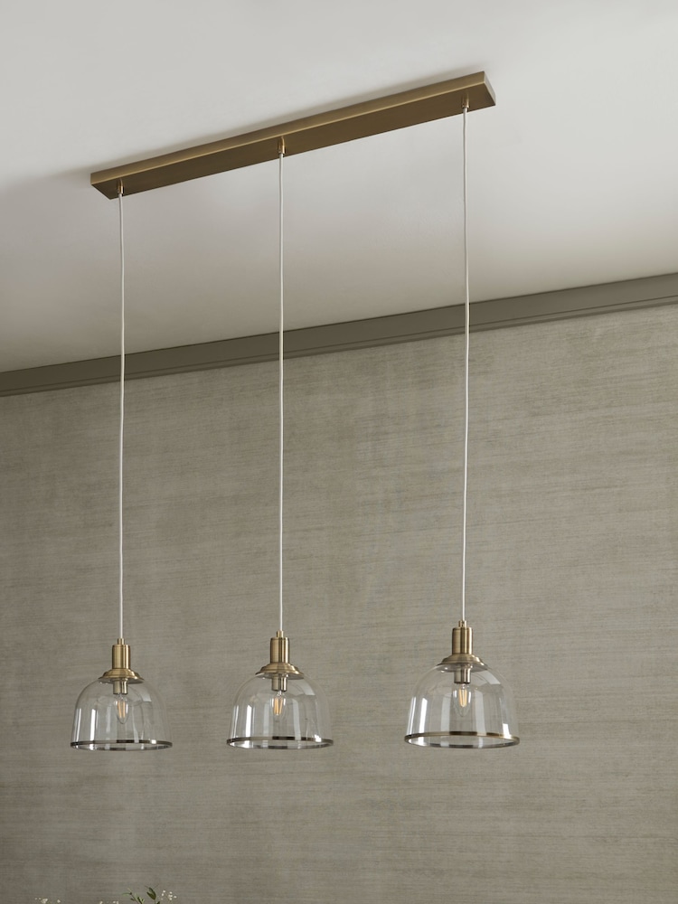 Brass Gloucester 3 Light Pendant Ceiling Light - Image 2 of 8