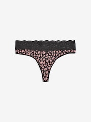 Schwarz/Grau/Creme/Rosa/Bedruckt - Slips aus Baumwolle und Spitze 4er-Pack - Bild 5 von 8