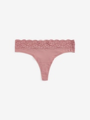 Schwarz/Grau/Creme/Rosa/Bedruckt - Slips aus Baumwolle und Spitze 4er-Pack - Bild 6 von 8