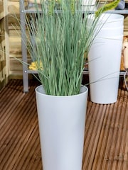 Wham Set of 4 White Garden Studio 18cm Tall Round Plastic Planters - Image 1 of 4