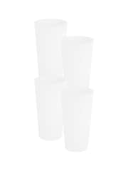 Wham Set of 4 White Garden Studio 18cm Tall Round Plastic Planters - Image 3 of 4