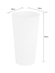 Wham Set of 4 White Garden Studio 18cm Tall Round Plastic Planters - Image 4 of 4