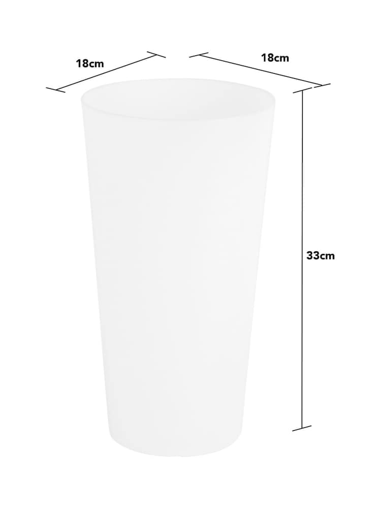 Wham Set of 4 White Garden Studio 18cm Tall Round Plastic Planters - Image 4 of 4
