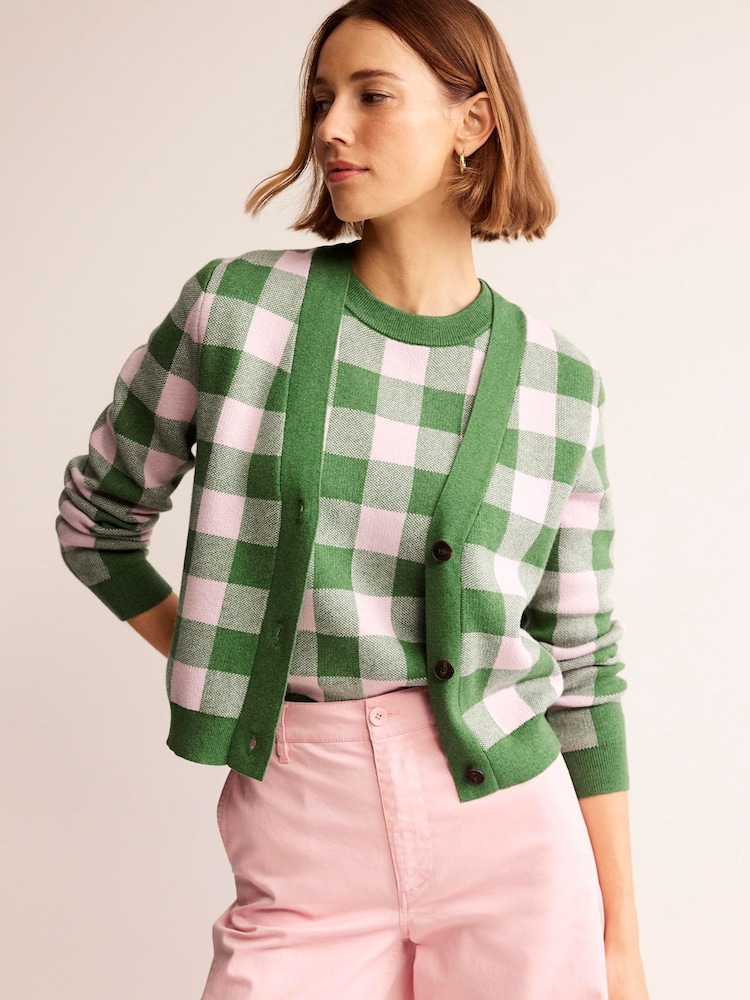 Boden 100% Coton Vichy Cardigan - Image 4 of 7