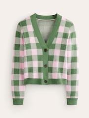 Boden Green 100% Cotton Gingham Cardigan - Image 6 of 7