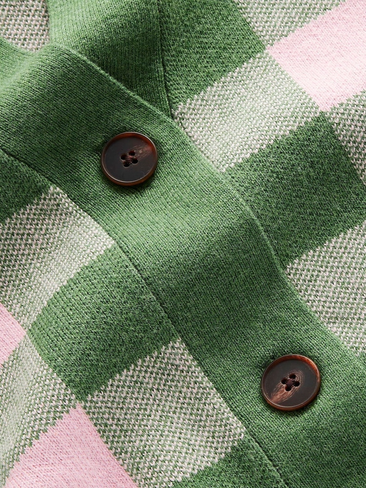 Boden Green 100% Cotton Gingham Cardigan - Image 7 of 7