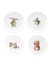 Royal Worcester Wrendale Set of 4 White Animal Side Plates - Image 2 of 3