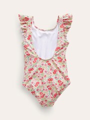 Boden Pink Logo Flutter Sleeve Swimsuit - Image 2 of 3