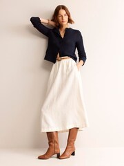 Boden Blue Textured Scallop Cardigan - Image 3 of 6