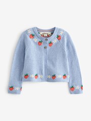 Boden Blue Chick Embroidered Cardigan - Image 1 of 3