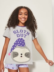 Harry Bear Grey 100% Cotton Sloth Out Animal Pyjamas - Image 1 of 4