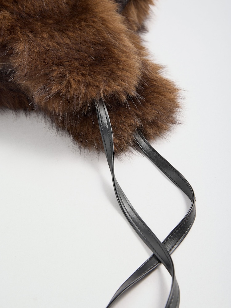 Friends Like These Chocolate Brown Cosy Faux Fur Trapper Hat - Image 6 of 6 Friends Like These Chocolate Brown Cosy Faux Fur Trapper Hat - Image 6 of 6