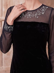 Roman Black Premium Velvet Dress - Image 4 of 4