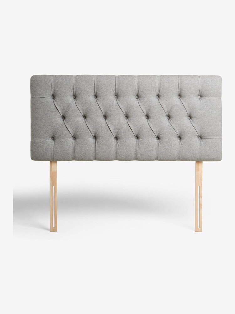 Wool Blend Grey Parisian Upholstered Headboard - Image 2 of 5
