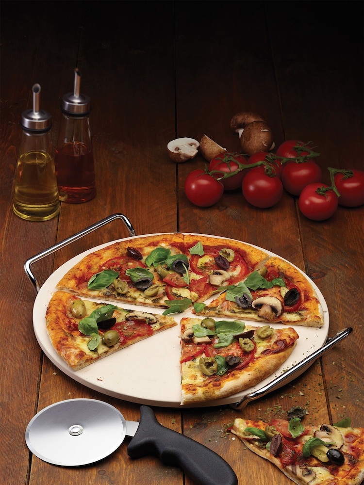 32cm Pizza Grigio pietra Stand & Cutter Set - Immagine 1 di 2