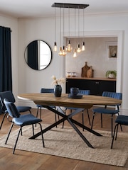 Dark Bronx Oak Effect Oval 6 to 8 Seater Extending Dining Table - Image 1 of 9