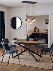 Dark Bronx Oak Effect Oval 6 to 8 Seater Extending Dining Table - Image 2 of 9