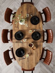 Dark Bronx Oak Effect Oval 6 to 8 Seater Extending Dining Table - Image 3 of 9