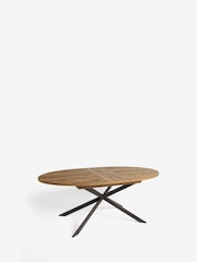 Dark Bronx Oak Effect Oval 6 to 8 Seater Extending Dining Table - Image 6 of 9