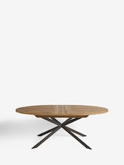 Dark Bronx Oak Effect Oval 6 to 8 Seater Extending Dining Table - Image 8 of 9