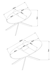 Dark Bronx Oak Effect Oval 6 to 8 Seater Extending Dining Table - Image 9 of 9