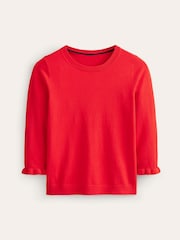 Vermelho - Boden de algodão Merino com babados Jumper - Imagem 6 de 7