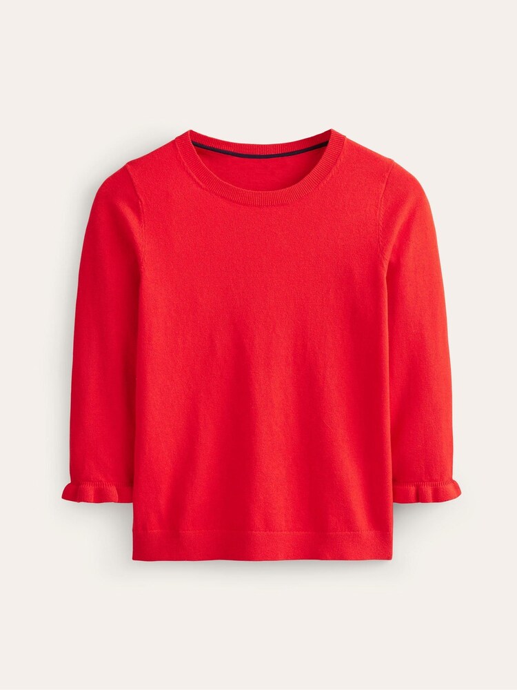 Buy Boden Red Cotton Merino Frill Jumper from the Next UK online shop
