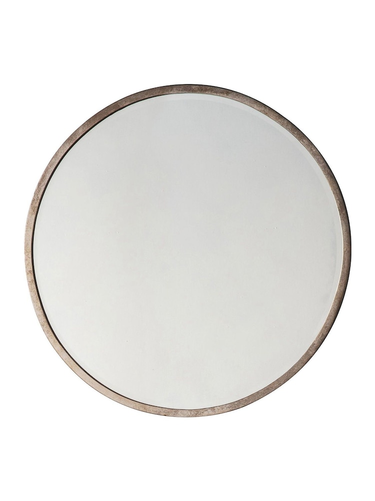 Gallery Home Silver Ashford Antique Large Round Mirror - Image 2 of 2 Gallery Home Silver Ashford Antique Large Round Mirror - Image 2 of 2