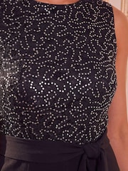 Roman Black Petite Sequin Jumpsuit - Image 4 of 4