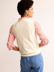 Boden Cream Catriona Crew Neck Cotton Tank - Image 2 of 6