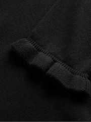 Boden Black Cotton Merino Frill Jumper - Image 6 of 6