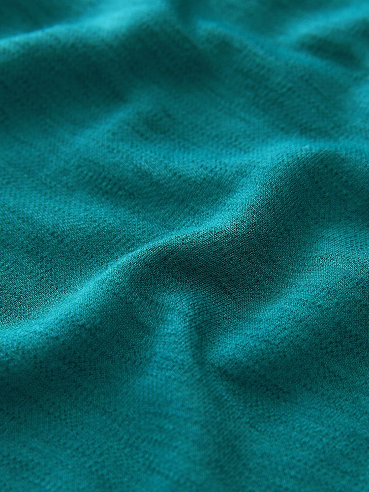 Teal Blue Print One Shoulder Jersey Midi Summer Dress - Image 7 of 7