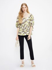 Ted Baker Black Ozete Split Front Detail Trousers - Image 1 of 4