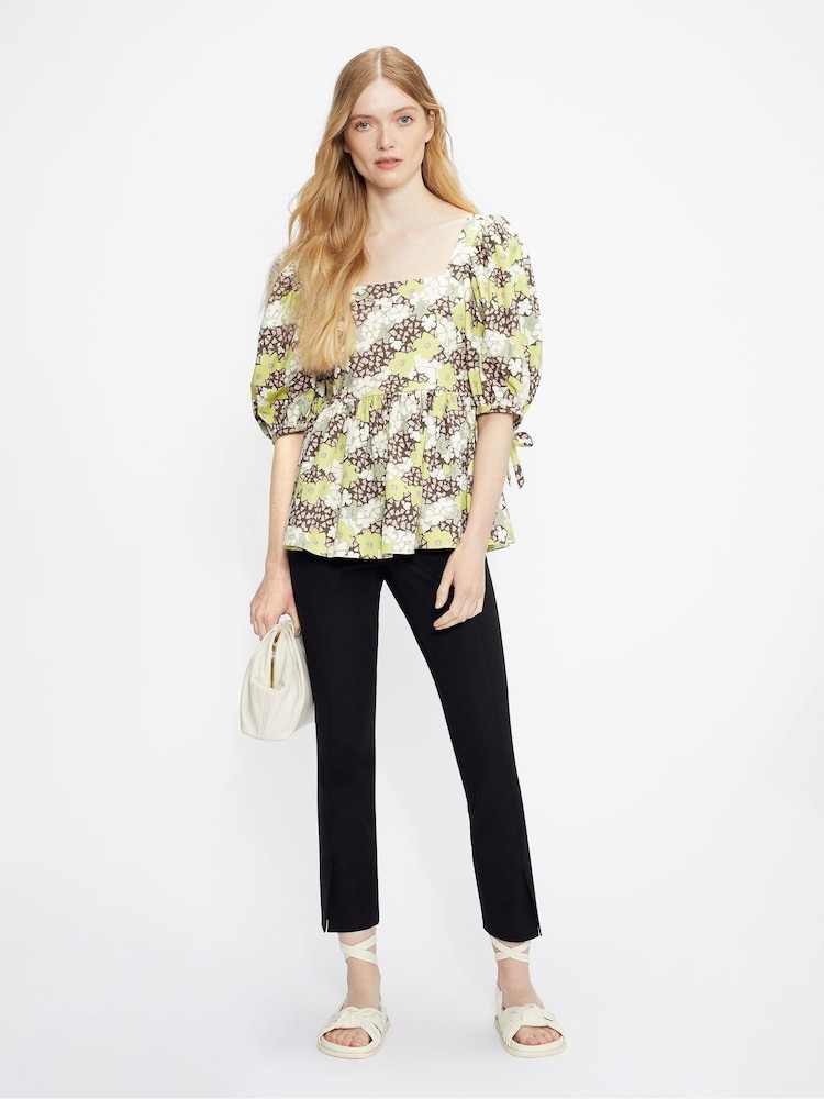 Ted Baker Black Ozete Split Front Detail Trousers - Image 1 of 4