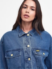Barbour International® Denim Mid Wash 100% Cotton Trucker Jacket - Image 4 of 13