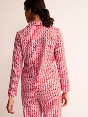 Boden Red Cotton-Sateen Pyjama Shirt - Image 2 of 5
