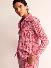 Boden Red Cotton-Sateen Pyjama Shirt - Image 3 of 5