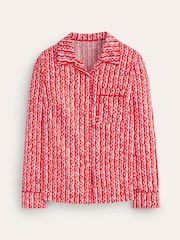 Boden Red Cotton-Sateen Pyjama Shirt - Image 5 of 5