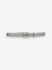Silver Double Circle Buckle Glitter Belt - Image 1 of 2