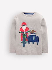 Boden Front & Back Christmas Print T-Shirt - Imaginea 1 din 3