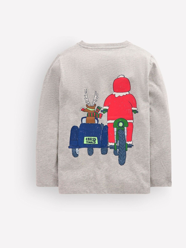 Boden Front & Back Christmas Print T-Shirt - Imaginea 2 din 3