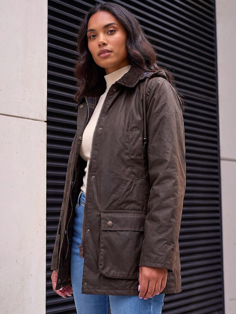 Roman Brown Waxed Longline Coat - Image 2 of 4 Roman Brown Waxed Longline Coat - Image 2 of 4